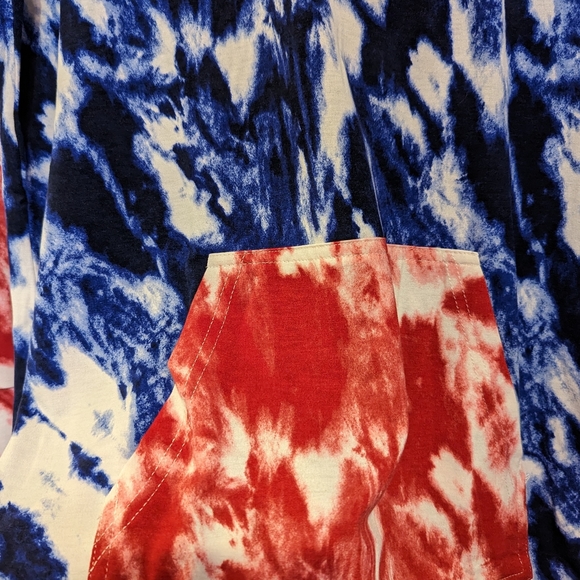 LuLaRoe 4th of July Americana Tie Dye Amber Hoodie size Large USA NWT - Picture 4 of 4